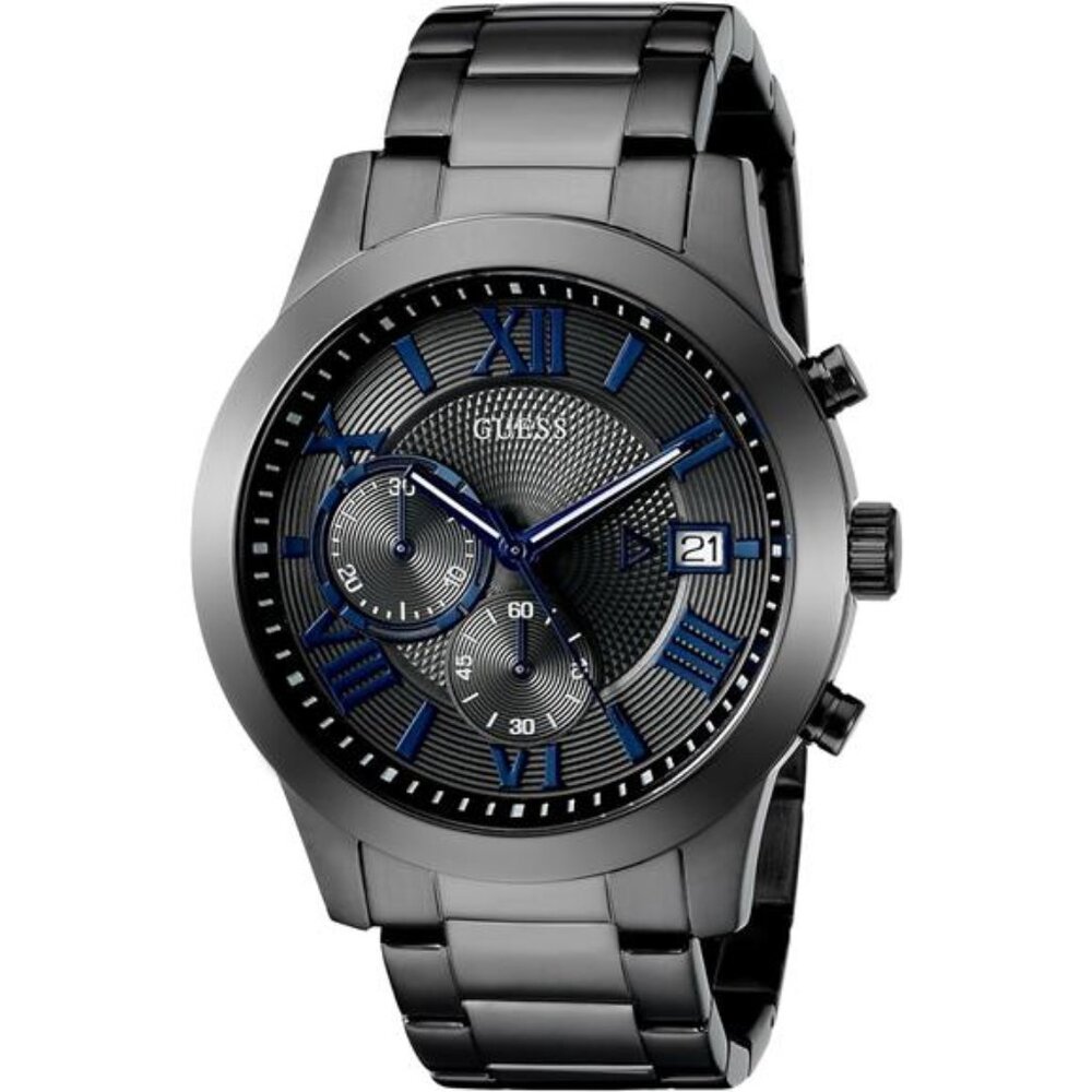 Stainless Steel Gunmetal Chronograph Bracelet Watch